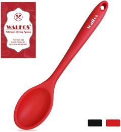 WALFOS Cake Butter Spatula Silicone Spoon Mixing Spoon Long-Handled Cooking Utensils Tableware Kitchen Soup Spoons Mixer Cooking 210326