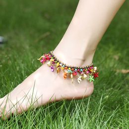 S2322 Bohemian Fashion Jewellery Colourful Elephant Pendant Beaded Anklet Handmade Wax Thread Woven Beads Anklets