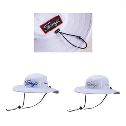 Outdoor Casual Bucket Hat Fisherman Hats Mesh Sun Comfy Unisex Adults Adjustable Drawstring Wide Brim Hiking Cycling Caps & Masks