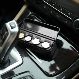 Car Organiser 4 Grid Plastics Coin Case Loose Change Money Storage Box Container Holders Moeda