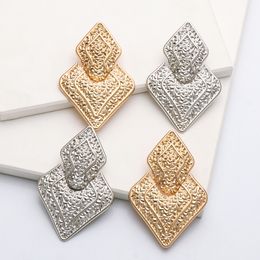 Exaggerated Square Earring Fashion Gold Metal Drop Dangle Earring Statement Luxury Ear Ring Jewellery Accessory for Women