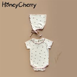 Sweet print baby soft short sleeve Bodysuits for summer climbing born girl clothes 210702