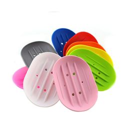 Sponge Soap Dishes Holders PP Wheat Straw Storage Rack Drain Box Tray Soapbox Shower Tool Dish Plate Holder