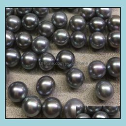 Pearl Loose Beads Jewellery 9-10Mm Half Hole Grey Single Natural Freshwater Womens Gift Drop Delivery 2021 Usy1R