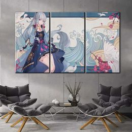 genshin impact Game poster home decor hd painting Kamisato Ayaka miss wall painting poster anime Study Bedroom Bar Cafe Wall Y0927