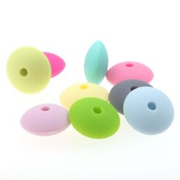 300PCS Abacus Silicone Beads For Teething Lentils Spacers Baby Teether Bead 12*6MM 211106