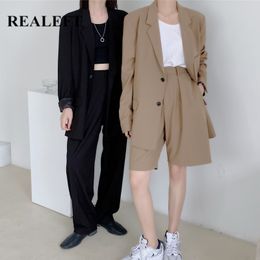 Autumn Winter Chic Women's Pant Suits Single Breasted Notched Blazer & Office Wear Women Suit Female Sets 210428