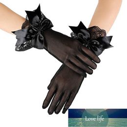 Women Lace Mesh Gloves Ladies White wrist Large Bow Knot Marriage Party Cosplay Accessories Factory price expert design Quality Latest Style Original