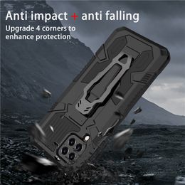 Armour Shockproof Cases For Samsung Galaxy A12 A22 A32 A42 A52 A72 A82 5G A02S M02S A03S M32 Metal Belt Clip Kickstand Back Cover