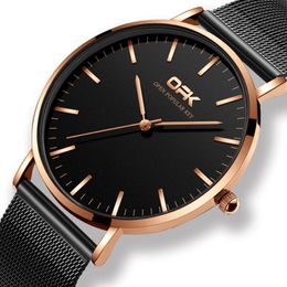 Wristwatches Men Business Simple Quartz Watches Fashion Ultra-thin Mesh Waterproof Stainless Steel Belt Watch Male Clock Couple