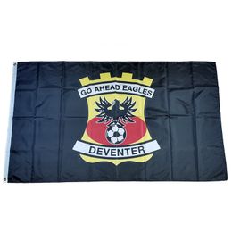 Flag of Netherlands Football Club Go Ahead Eagles Black 3*5ft (90cm*150cm) Polyester flags Banner decoration flying home & garden Festive gifts