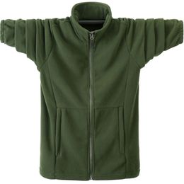 Autumn Winter Hoodies Men Casual Hoodies Sweatshirt Jacket Male Fleece Warm Army Green Windbreaker Large Size Soild Coats 6XL 210927