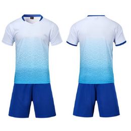 2021 Custom Soccer Jerseys Sets smooth Royal Blue football sweat absorbing and breathable children's training suit Jersey 28