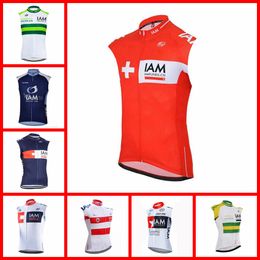 IAM Team Mens cycling Sleeveless Jersey Vests mtb Bike Tops Road Racing Shirts Outdoor Sports Uniform Summer Breathable Bicycle Ropa Ciclismo S21050779