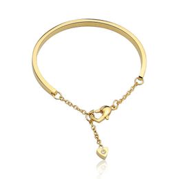 Top Quality Pretty Lady Gold Bangle Women's Lover Bracelet Jewellery Metal Bracelets Bangles Heart-shaped Accessories Q0719