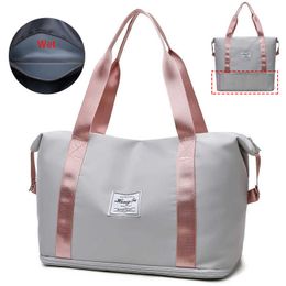 Dry Wet Separation Gym Bag for Women Fitness Exercise Portable Shoulder Yoga Large Capacity Travel Q0705