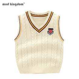 Mudkingdom Boys Sweaters Vest Sleeveless Knitted V-Neck Casual Autumn Clothes 210615