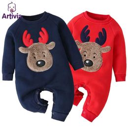 Jumpsuit for Toddler Christmas Long Sleeve Cotton Baby Girl Boy Winter Clothes borns Girls Boys Romper 0-12M 211229