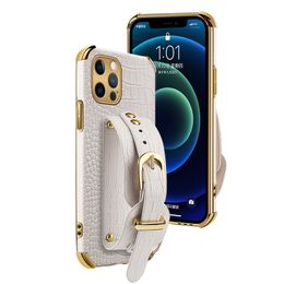 phone covers s6 UK - New Crocodile Leather Cell Phone Cases With Wrist Strap For most Mobile S6 S7 SX Note 20 S21 Ultra S20 FE Plus A51 A71 A41 A32 A52 A72 A11 A02S A12 S Phones Cover Wholesale