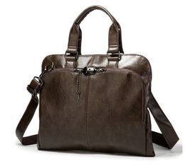 Business Briefcase Leather Men Bag Computer Laptop Handbag Man Shoulder Messenger Bag Men's Travel Bags Black Brown2052