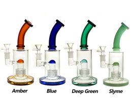 Glass Hookah Rig/Bubbler for smoking 9.5 inch Height and tyle perc with 14mm female and bowl 750g weight 4 Colors BU022