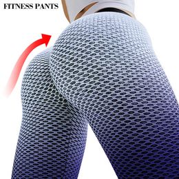 Fashion Sexy Leggings Women Pants Honeycomb Gradient Tight Leggins Push Up High Waist Elasticity Leggings Sport Women Fitness