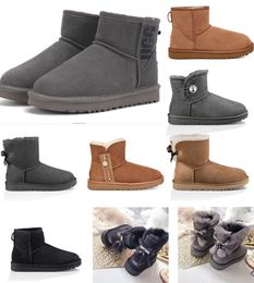 Women Boots for girls Short Mini Classic Knee Tall Winter Snow Boot womens booties Ankle Bowtie Black Grey chestnut sport shoes