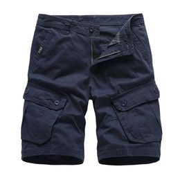 Navy Mens Cargo Shorts Brand Army Military Tactical Men Cotton Loose Work Casual Short Pants Drop 210716