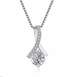 Crystal Womens Necklaces Pendant Silver plated zircon micro inlaid clavicle chain simple female jewelry gold