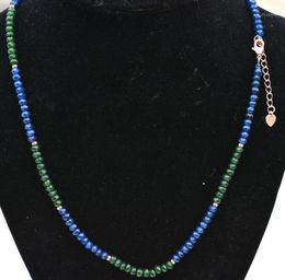 Genuine Top Natural 2x4mm Blue Sapphire Faceted Gems Beads Necklace 18'' AAA