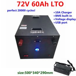 20000 cycles LTO 72V 60Ah Lithium Titanate battery pack with BMS for inverter solar system energy storage boat +10A Charger