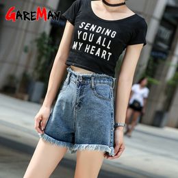 Black Denim Shorts High Waist Large Size Wide Summer Mom Loose Leg Streetwear Women's Jeans Femme 210428