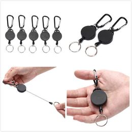Resilience Wire Rope Elastic Keychain Recoil Sporty Retractable Key Ring Anti Lost Yoyo Ski Pass ID Card G1019