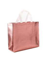 Spot Rose Gold bag Hot-Pressed Color Printing Laser Advertising Clothing Shopping Non-Woven Food Gift Tote Bag