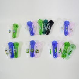 Tobacco Cucumber Hand Heady Glass Pipes 4 inch Thick Mixed Style Pyrex Spoon Bongs Oil Burners Nail Smoking Pipe for Dry Herbs