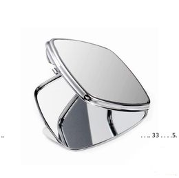 New Blank Rectangle Compact Mirror Silver Pocket Mirror Foldable Mirror Party Gift EWF5524