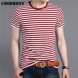 COODRONY T Shirt Men Streetwear Fashion Navy Striped O-Neck Tshirt Summer Short Sleeve T-Shirt Men Cotton Tee Shirt Homme S95133 Y0322