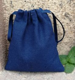 Navy Cotton Jewellery Gift Pouch 8x10cm 9x12cm 10x15cm 13x17cm pack of 50 Party Candy Sack Drawstring Bag