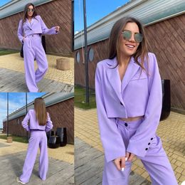 Fashion Purple Mother of the Bride Suits Women Ladies Evening Party Tuxedos Formal Work Wear For Wedding