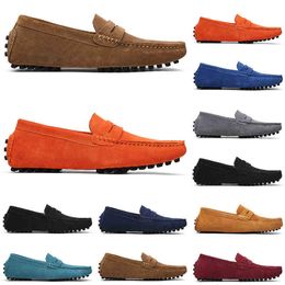 running shoes 2021 Non-Brand jogging casual Selling black pink blue Grey orange green brown mens slip on lazyleather peasOutdoor jogging