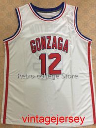 12 John Stockton GONZAGA BULLDOGS College Basketball Jerseys Size S-XXL