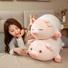 40/50/60cm Squishy Pig Stuffed Doll Lying Plush Piggy Toy Animal Soft Plushie Pillow for Kids Baby Comforting Birthday Gift LA318