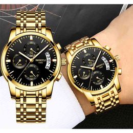 NIBOSI Luxury Mens Watches Top Brand Sport Quartz Wristwatches for Men Waterproof Chronograph Business Watches Relogio Masculino 210804