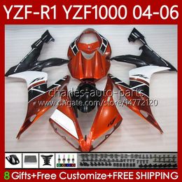 Motorcycle Body For YAMAHA YZF-R1 YZF-1000 YZF R 1 1000 CC 2004-2006 Bodywork 89No.45 YZF R1 Dark orange 1000CC YZFR1 04 05 06 YZF1000 2004 2005 2006 OEM Fairings Kit