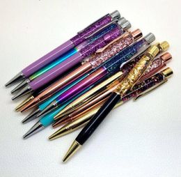 Fashion Design Creative Crystal Pen Diamond Ballpoint Pens Stationery Ballpen Stylus Touch-Pen 14 Colours Oily Black Refill SN4286