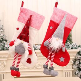 Christmas Large Stockings Faceless Deep Forest Old Man Plush Doll Xmas Gift Socks Children Fireplace Tree Pendant LLA10531