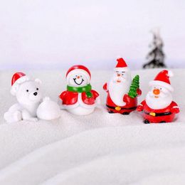 Decorative Objects & Figurines Mini Lovely Resin Christmas Decoration Santa Claus Snowman Model Tree Miniature Home