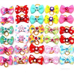 Dog Apparel Handmade Pets Grooming dog hair Accessories Mixed Ribbon pet Hair Bow Dog Rubber Bandsc Hairs Ornaments T2I52084