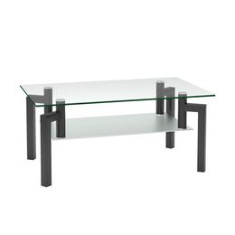 glass center table UK - Rectangle Black Glass Clear Coffee Table for Living Room Modern Furniture Side Center Tablesa03