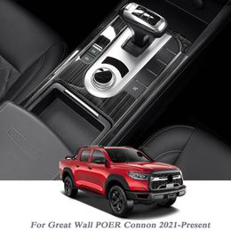 Car Styling For Great Wall POER Connon 2021-Present Interior Gear Box Decorative Frame Sequins Internal Mouldings Auto Accessory